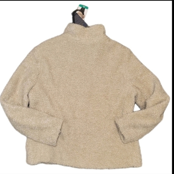 Pendleton Beige Crea Sherpa Full Zip Jacket Coat Blue Denim Women Extra Large XL - Picture 3 of 12